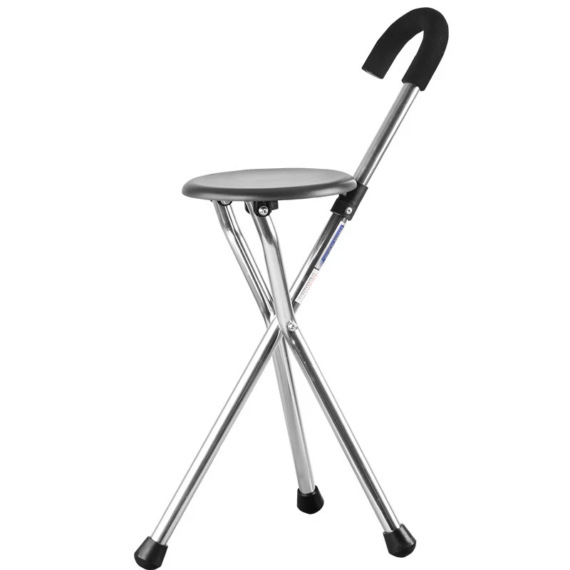 Tripod Cane Seat Folding Walking Stick Cane - Image 2