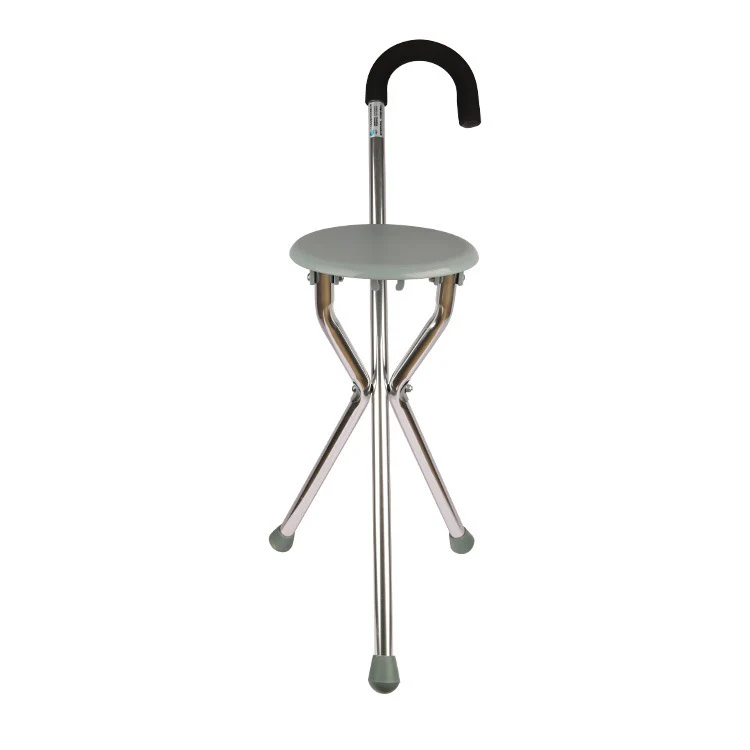 Tripod Cane Seat Folding Walking Stick Cane - Image 4