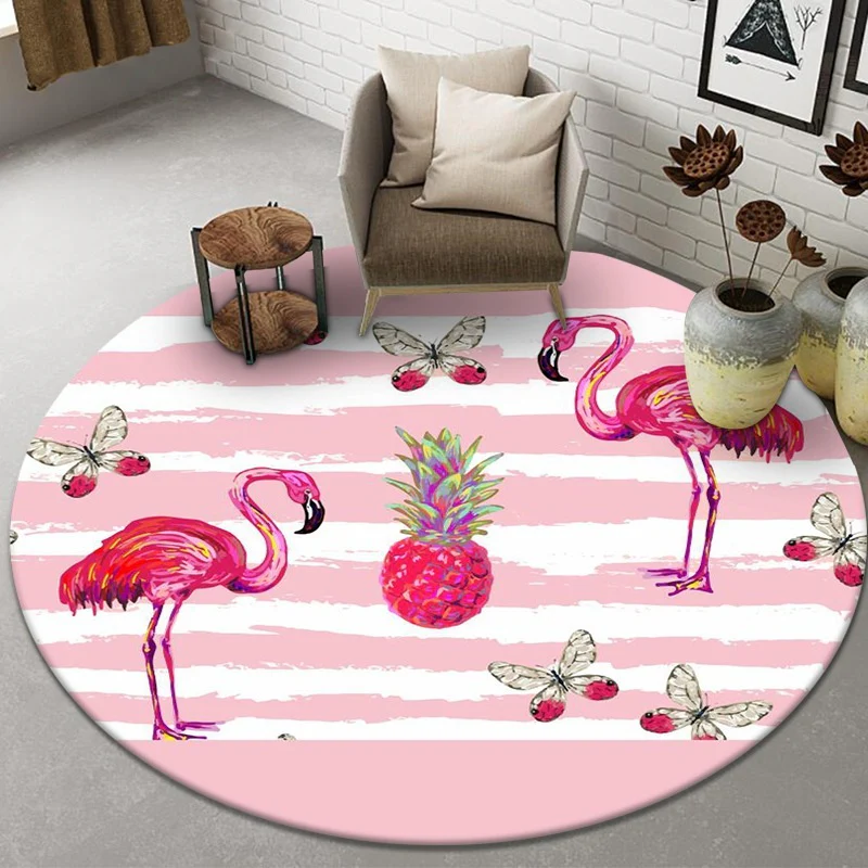Tropical Paradise Flamingo Infinity Round Rug - Image 3