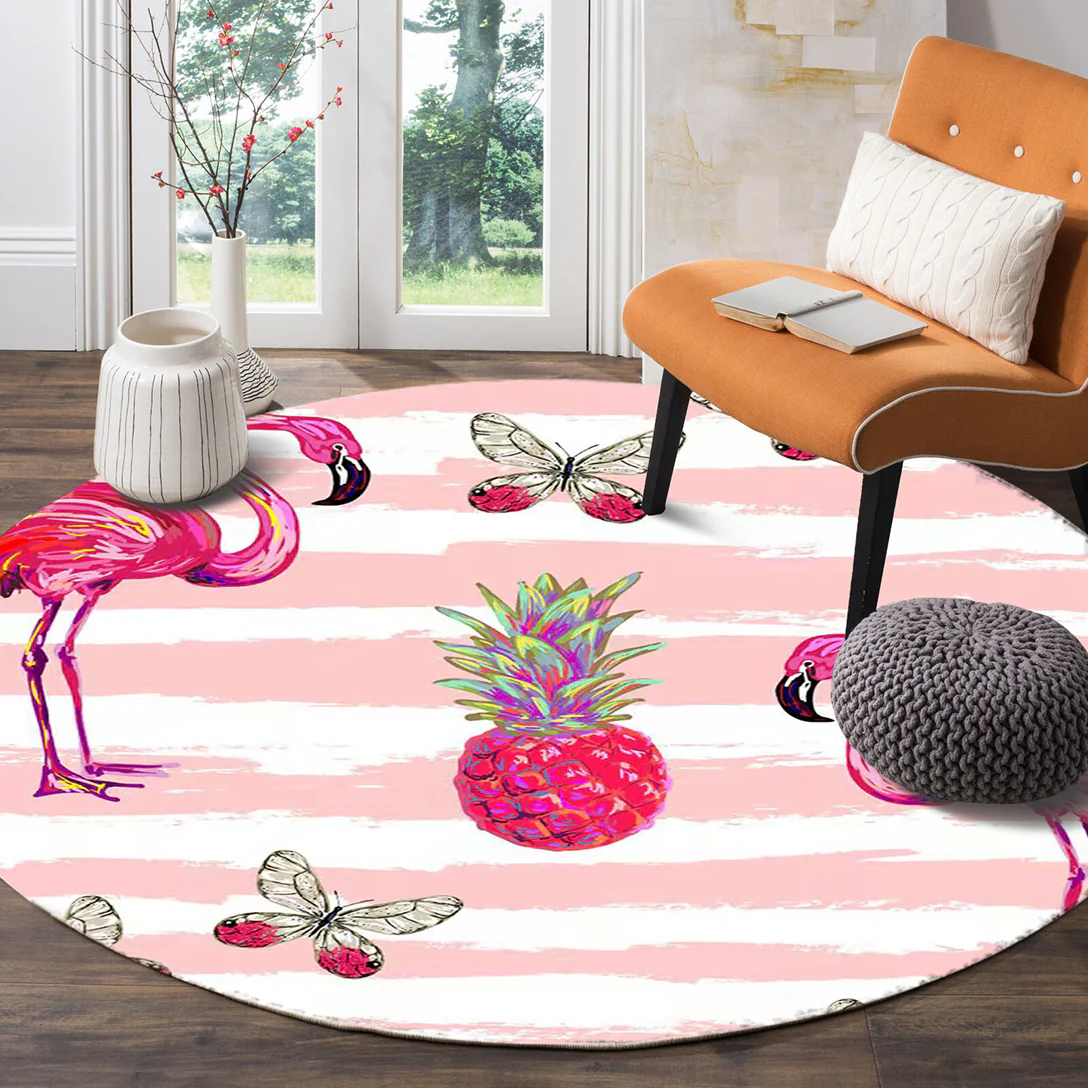 Tropical Paradise Flamingo Infinity Round Rug - Image 5