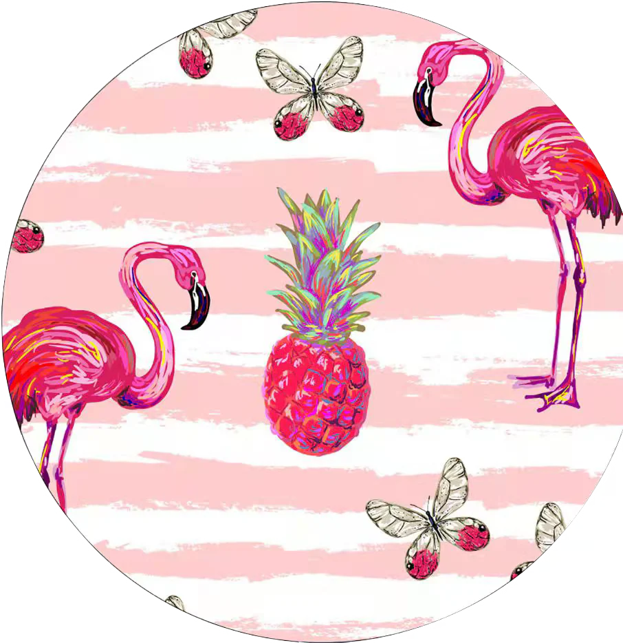 Tropical Paradise Flamingo Infinity Round Rug - Image 7