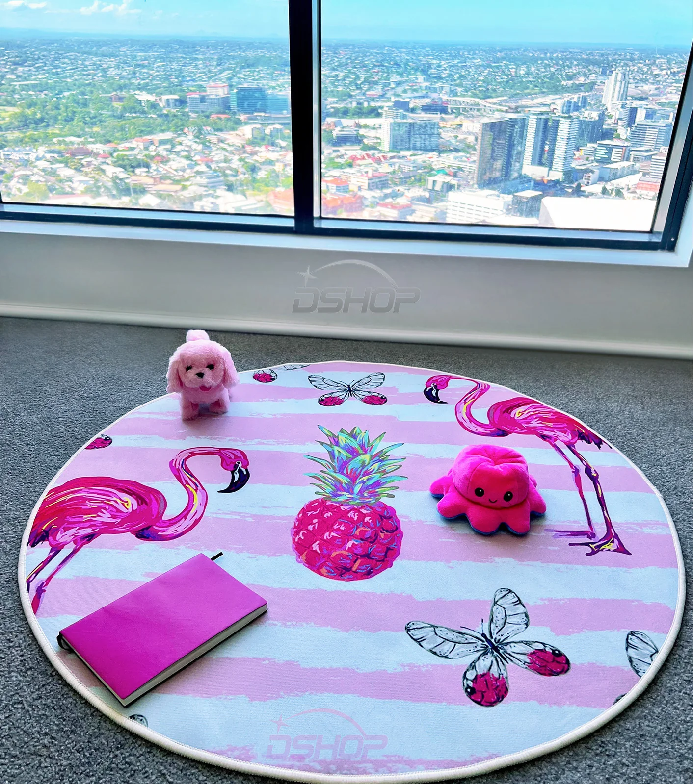 Tropical Paradise Flamingo Infinity Round Rug - Image 9
