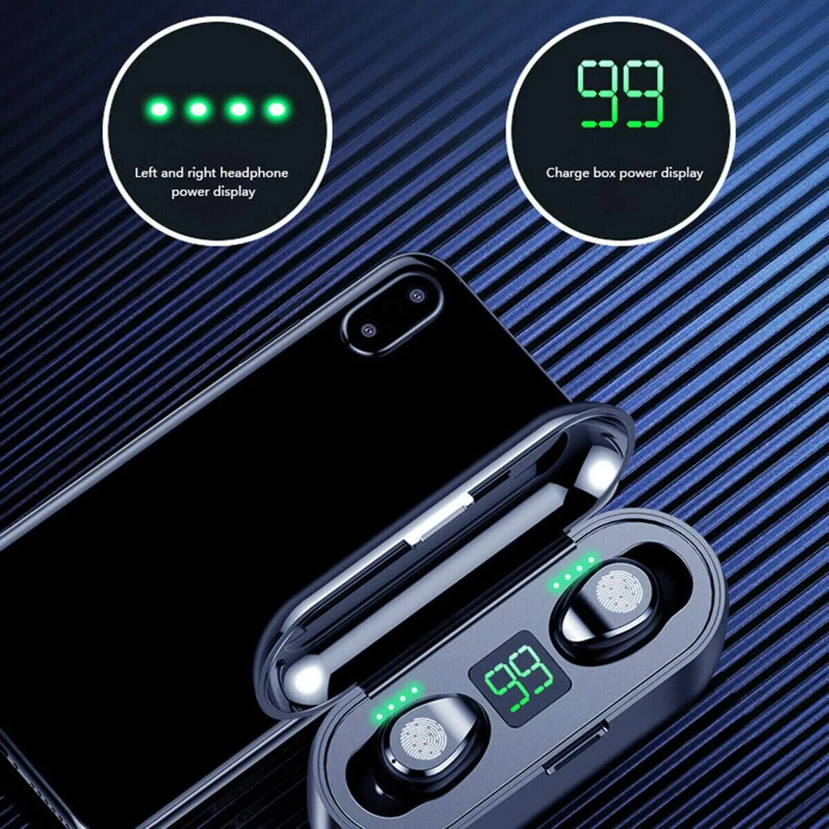TWS Wireless Bluetooth Headset Stereo Earphones Touch Digital Display Sports Earbuds - Image 5