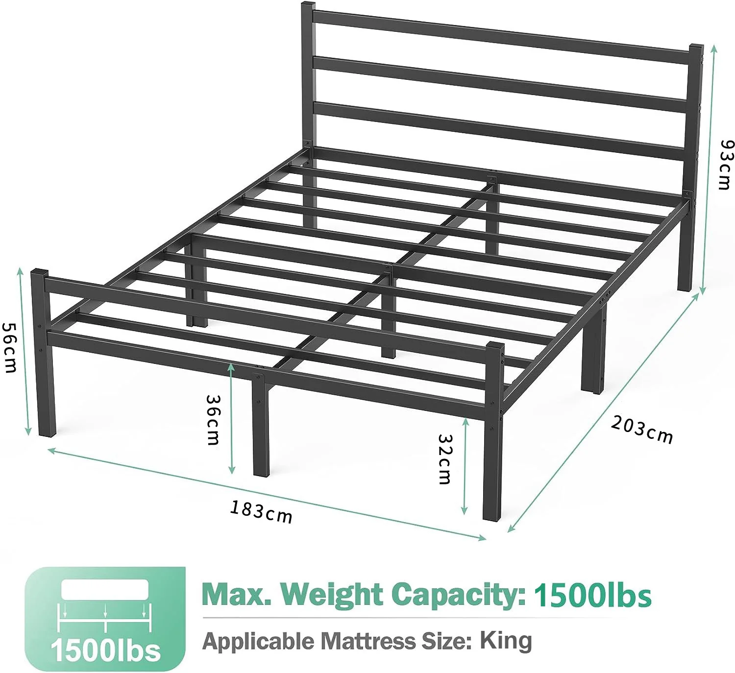 Ultimate Comfort King Innerspring Mattress & Heavy-Duty Bed Frame Set - Image 11