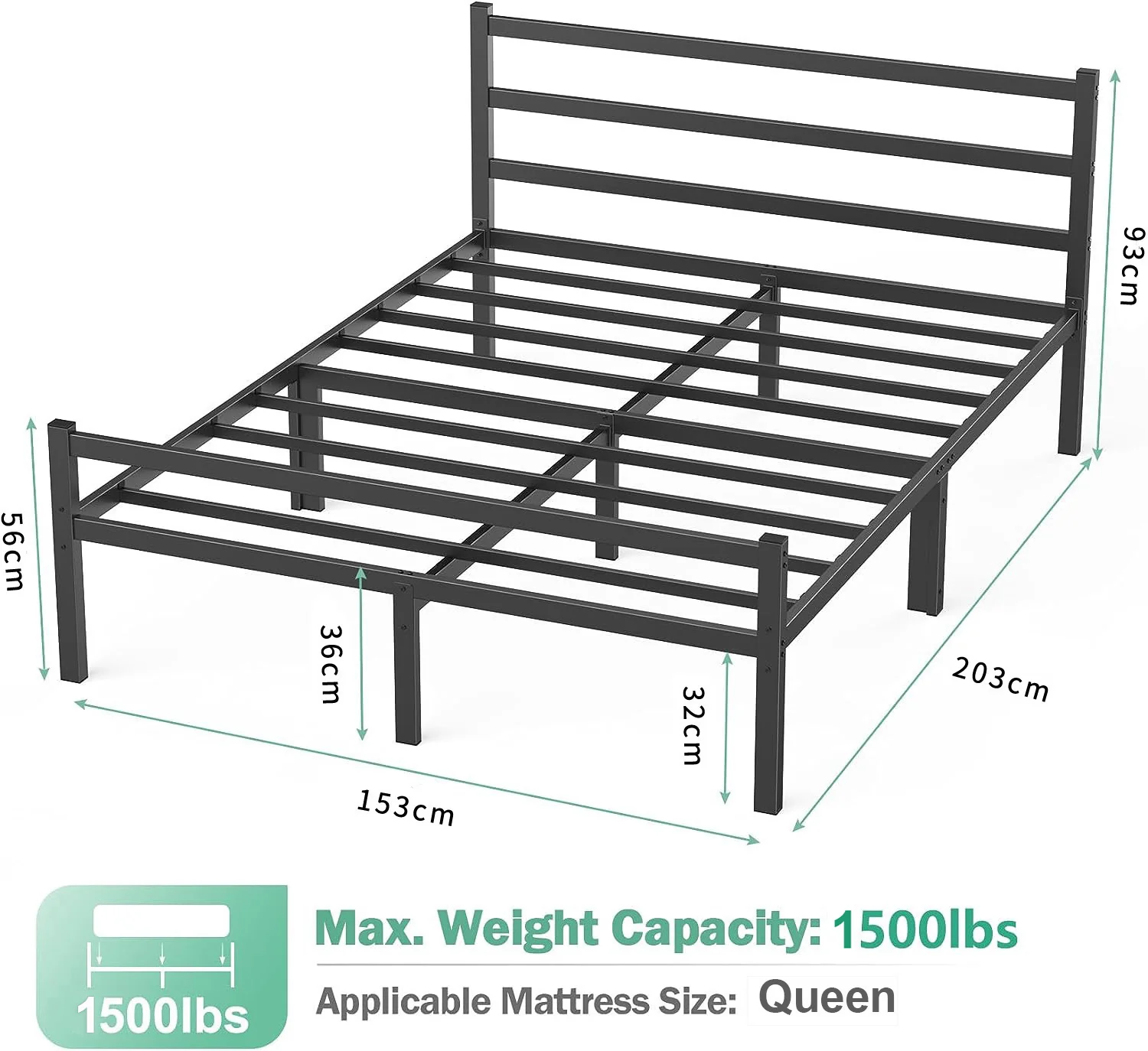 Ultimate Comfort Queen Innerspring Mattress & Heavy-Duty Bed Frame Set - Image 11