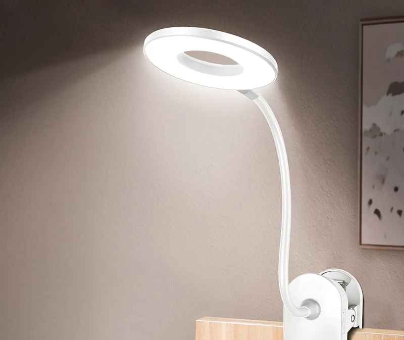 Ultra Bright LED Ring Light Desk Lamp with Clip - Image 5