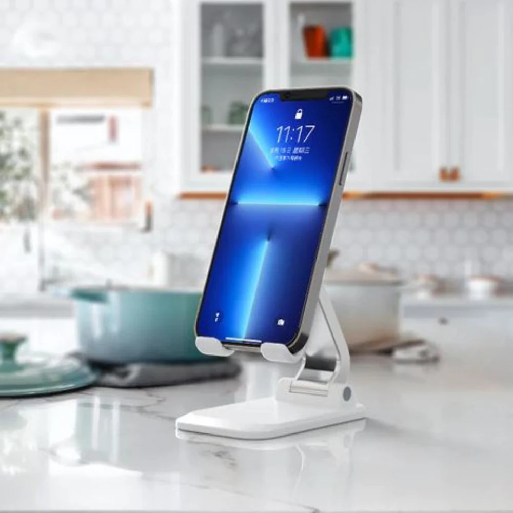 Universal Adjustable Mobile Phone Tablet iPad Desktop Metal Stand Holder (White) - Image 4