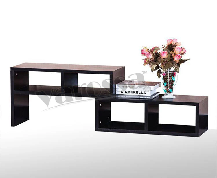 Varossa 2 In 1 Multifunctional Adjustable TV Cabinet Display Shelf (BLACK WALNUT) - Image 4