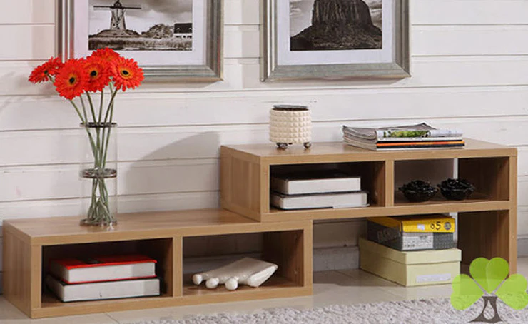 Varossa 2 In 1 Multifunctional Adjustable TV Cabinet Display Shelf (OAK) - Image 10