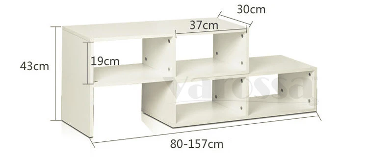 Varossa 2 In 1 Multifunctional Adjustable TV Cabinet Display Shelf (WHITE) - Image 11