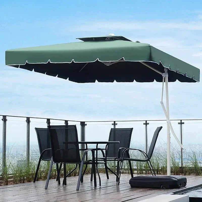 Varossa 3.5m Large Square Cantilever Outdoor Umbrella (Green) - Image 4