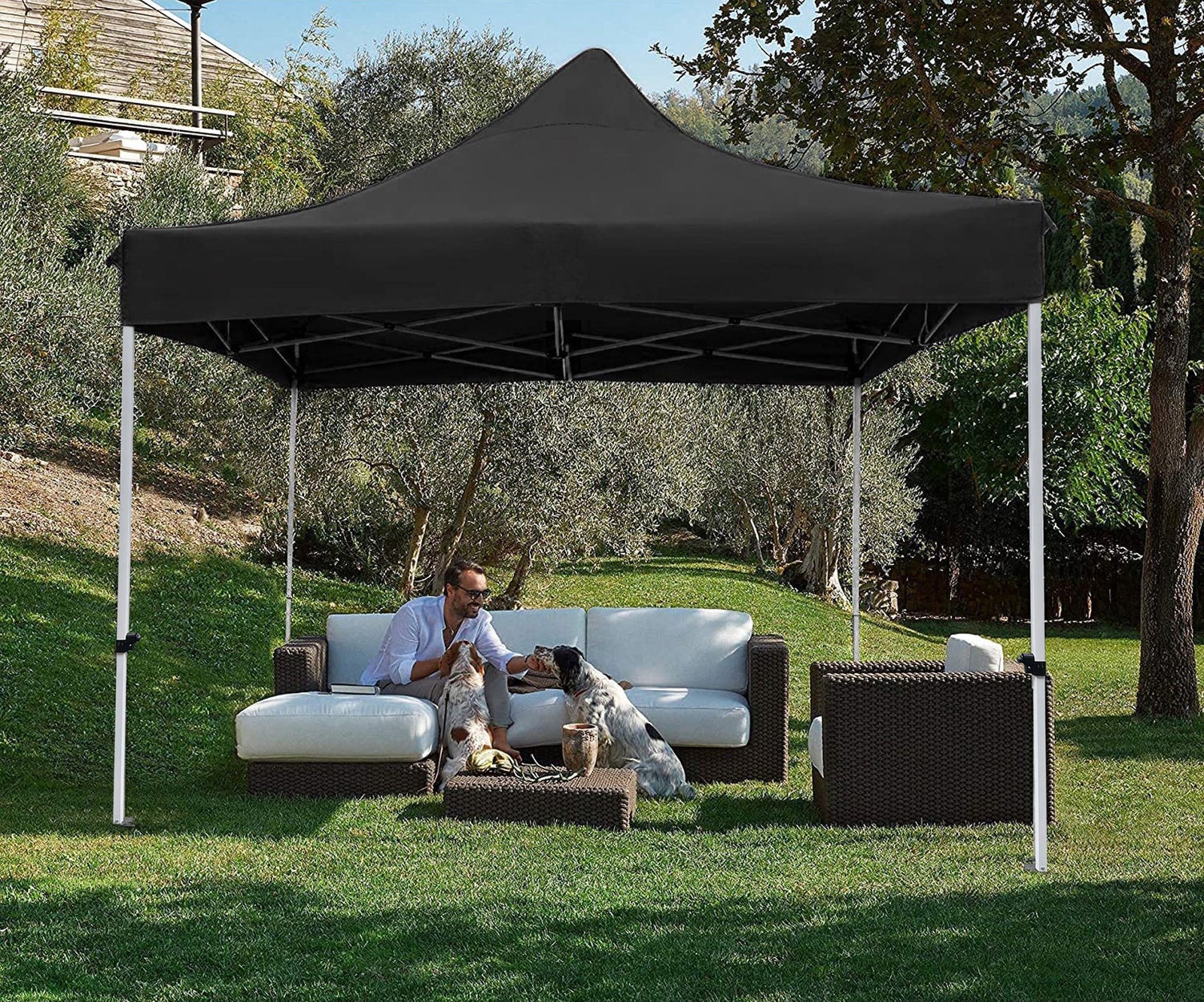 Varossa Automatic 3m x 3m Pop Up Outdoor Gazebo Tent Marquee (Black) - Image 2