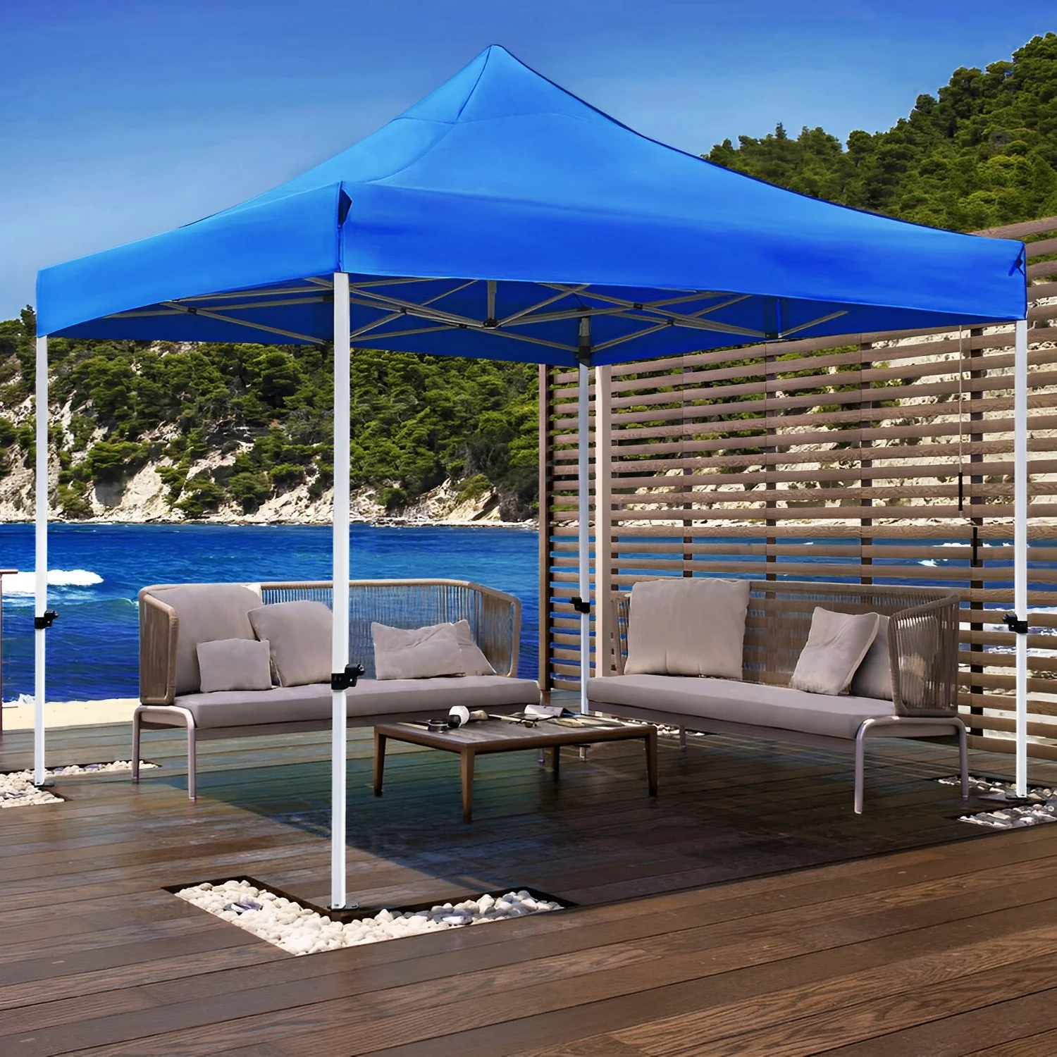 Varossa Automatic 3m x 3m Pop Up Outdoor Gazebo Tent Marquee (Blue) - Image 11