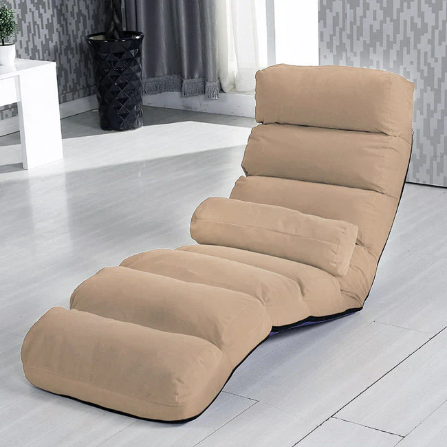 Varossa Chaise Lounge Recliner Chair Sofa Bed (Beige) - Image 10