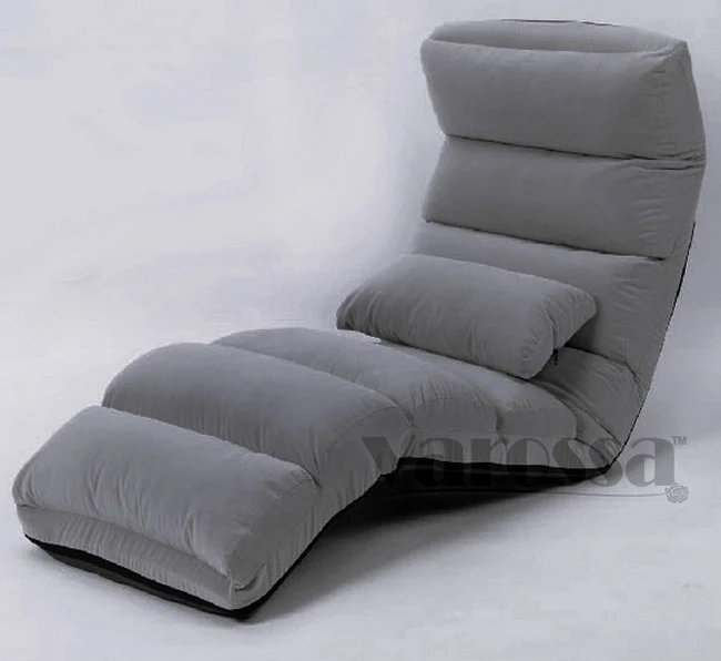 Varossa Chaise Lounge Recliner Chair Sofa Bed (Grey) - Image 3