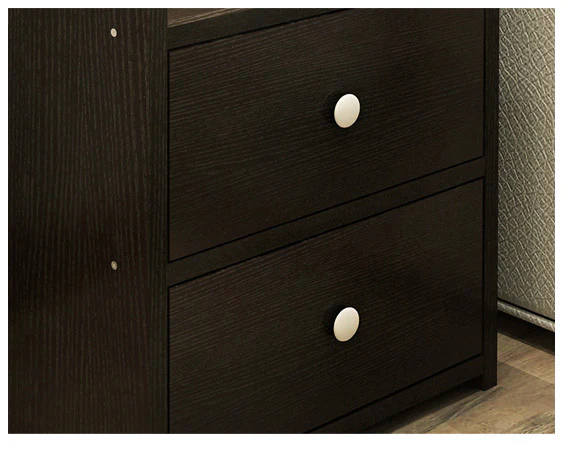 Varossa Classic Bedside Table / Chest of Drawers (Black Wood) - Image 6
