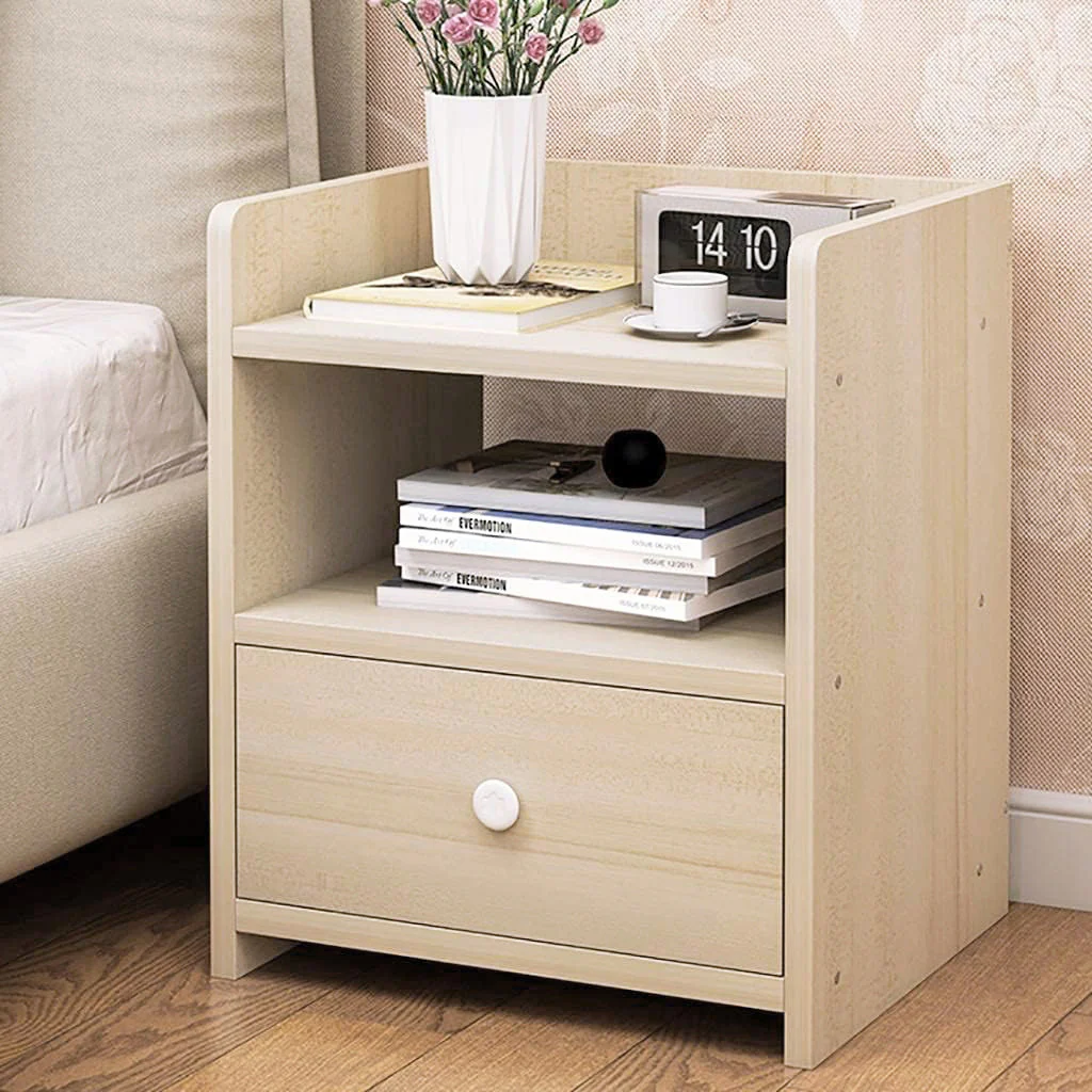 Varossa Classic Bedside Table with Drawer (White Oak) - Image 3