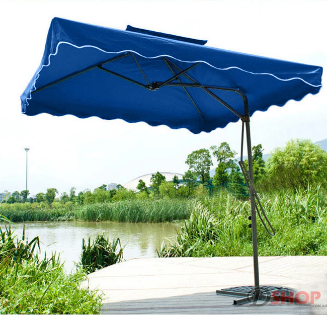Varossa Large Square Cantilever Outdoor Umbrella Blue - Image 3
