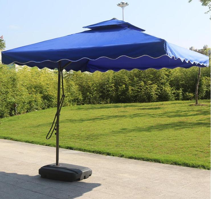 Varossa Large Square Cantilever Outdoor Umbrella Blue - Image 8