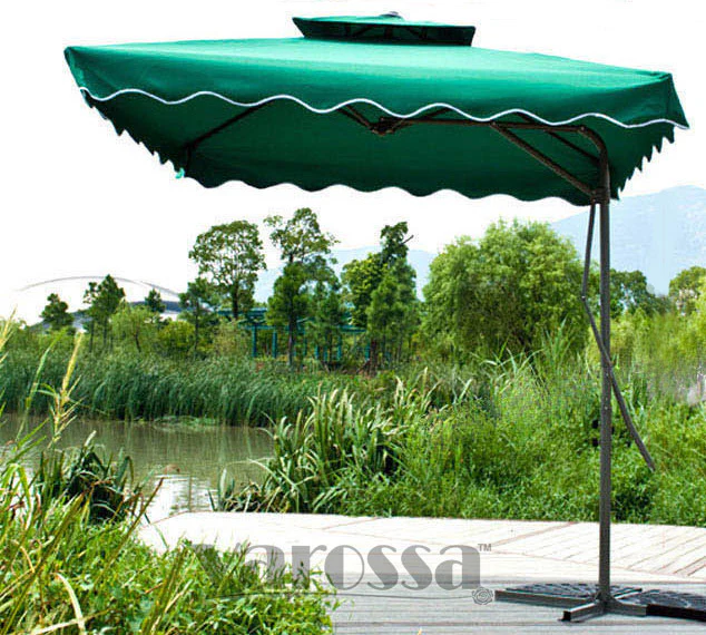 Varossa Large Square Cantilever Outdoor Umbrella Green - Image 7