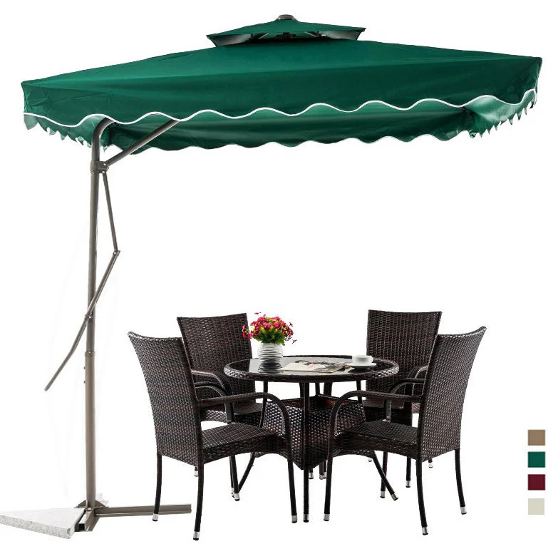 Varossa Large Square Cantilever Outdoor Umbrella Green - Image 8