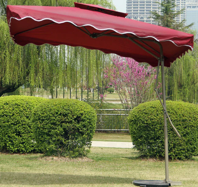 Varossa Large Square Cantilever Outdoor Umbrella Maroon - Image 10