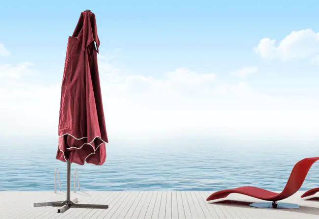 Varossa Large Square Cantilever Outdoor Umbrella Maroon - Image 5