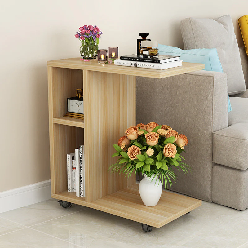 Varossa Side Table with Casters (Natural Oak) - Image 12
