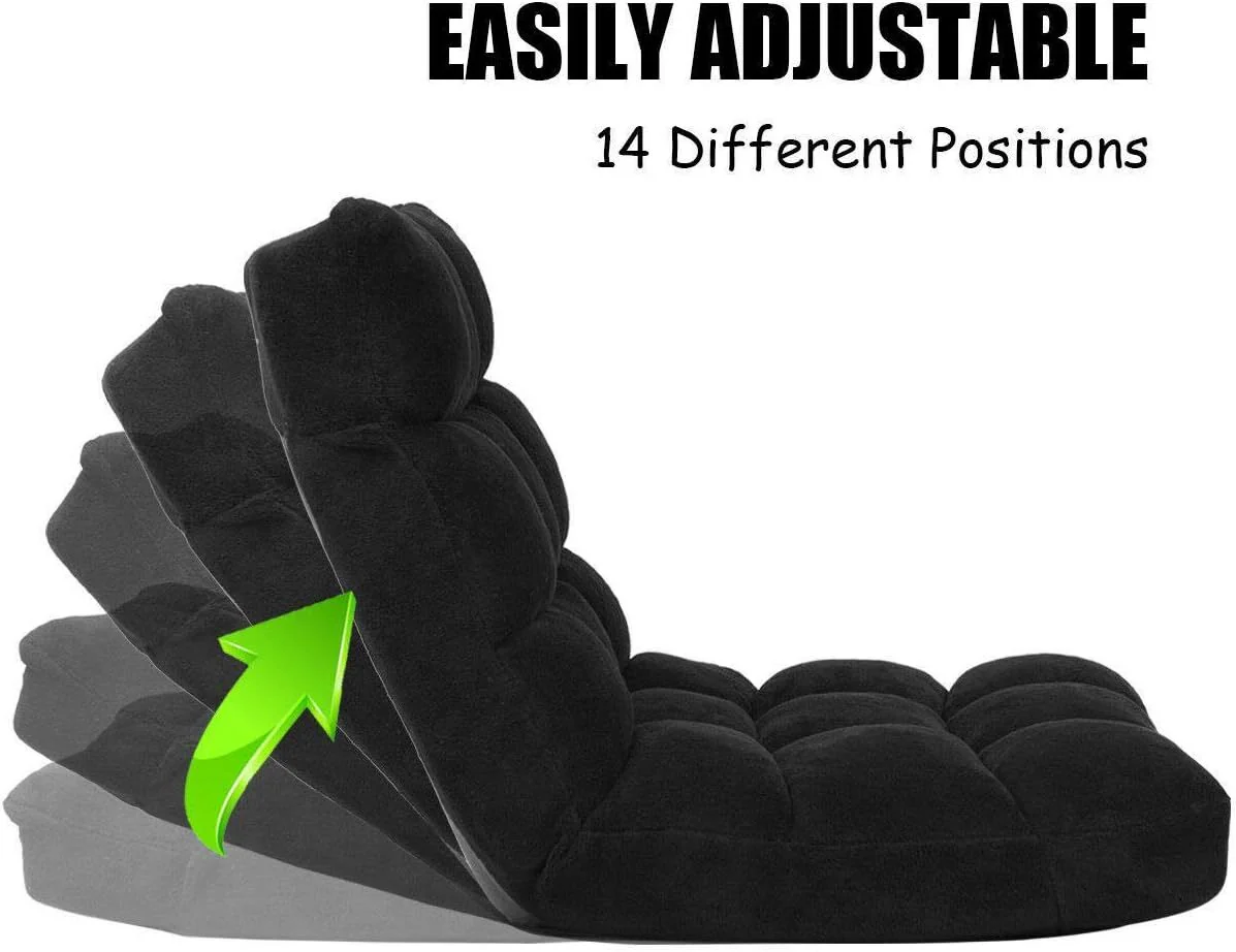 Varossa Versatile Adjustable Recliner Sofa Couch Yoga Chair (Large, Black) - Image 6