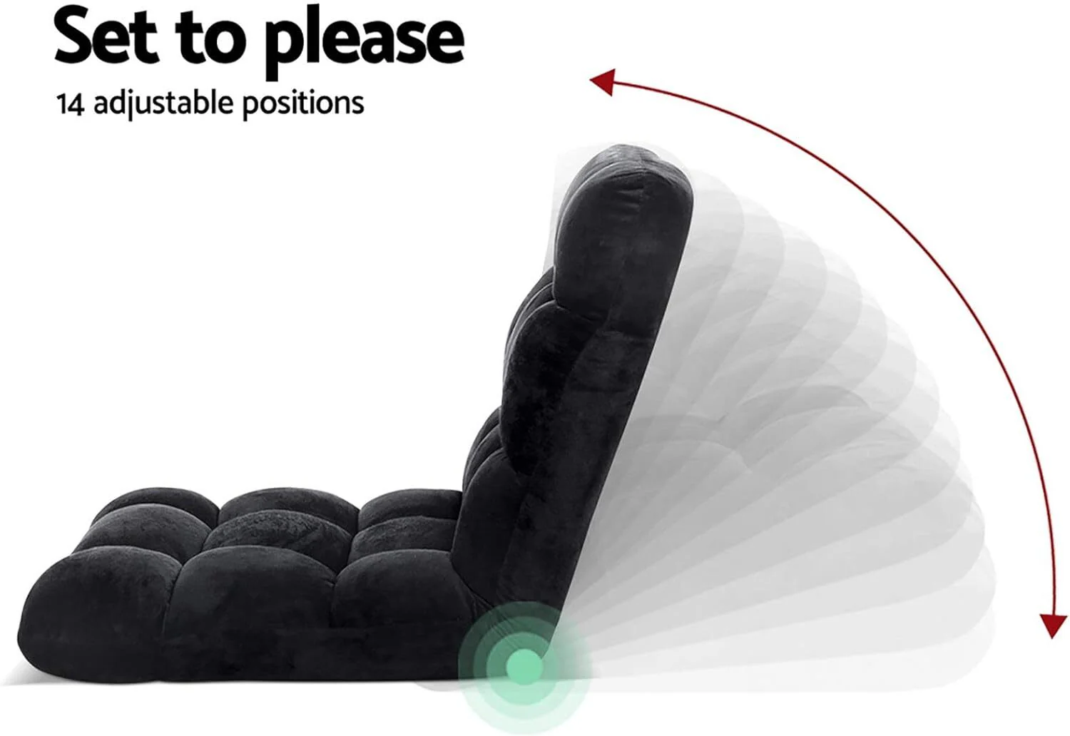Varossa Versatile Adjustable Recliner Sofa Couch Yoga Chair (Large, Black) - Image 8