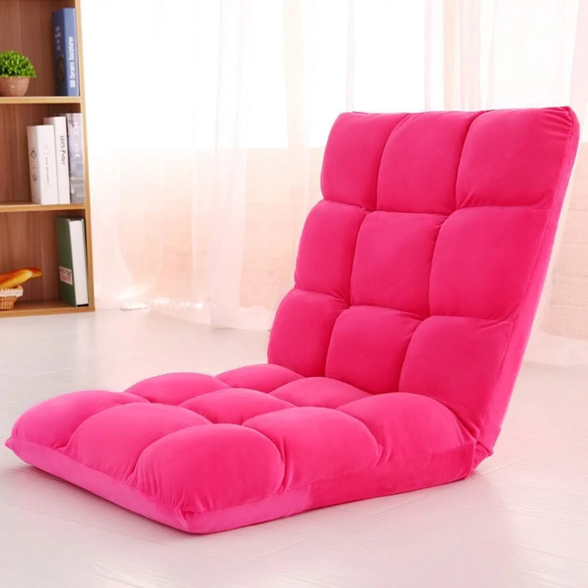 Varossa Versatile Adjustable Recliner Sofa Couch Yoga Chair (Large, Pink) - Image 3