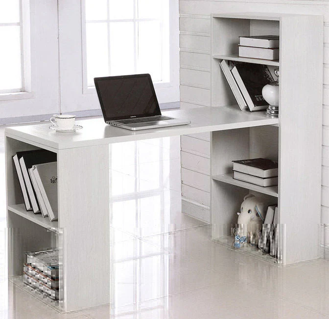 Varossa's Organizer Combination Workstation Computer Desk with 6 Storage Shelves (White) - Image 3