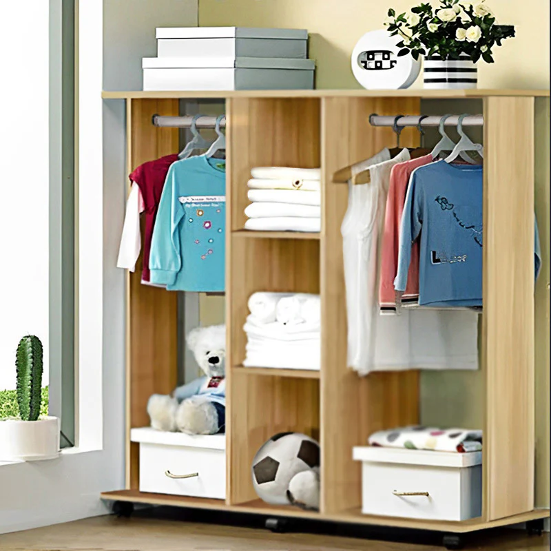 Varossa's Spacesaver Wardrobe Cupboard Shelves & Clothes Hanging Racks Furniture (Oak) - Image 2