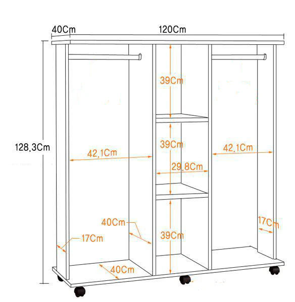 Varossa's Spacesaver Wardrobe Cupboard Shelves & Clothes Hanging Racks Furniture (Oak) - Image 5