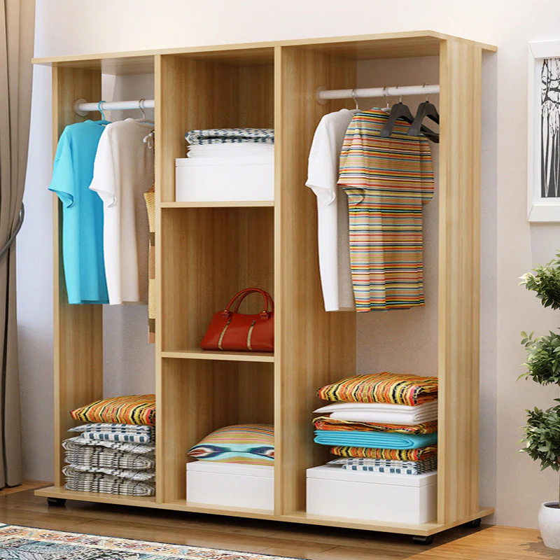 Varossa's Spacesaver Wardrobe Cupboard Shelves & Clothes Hanging Racks Furniture (Oak) - Image 6