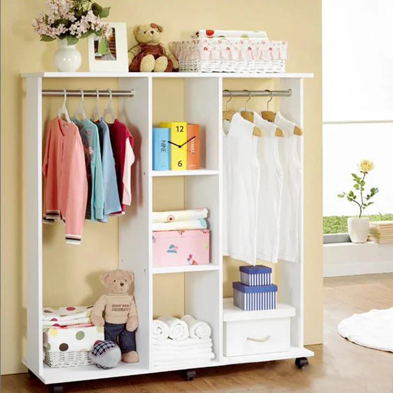 Varossa's Spacesaver Wardrobe Cupboard Shelves & Clothes Hanging Racks Furniture (White) - Image 6