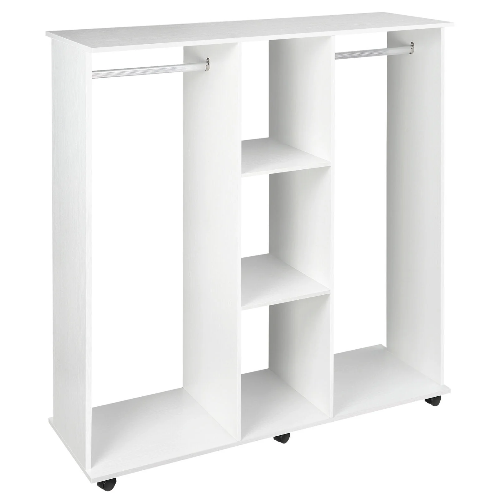 Varossa's Spacesaver Wardrobe Cupboard Shelves & Clothes Hanging Racks Furniture (White) - Image 8