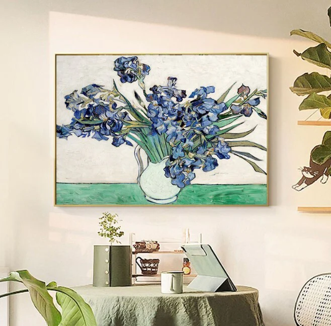 Vase of Irises Painting by Van Gogh Print Canvas Wall Art - 60cm x 40cm - Image 3