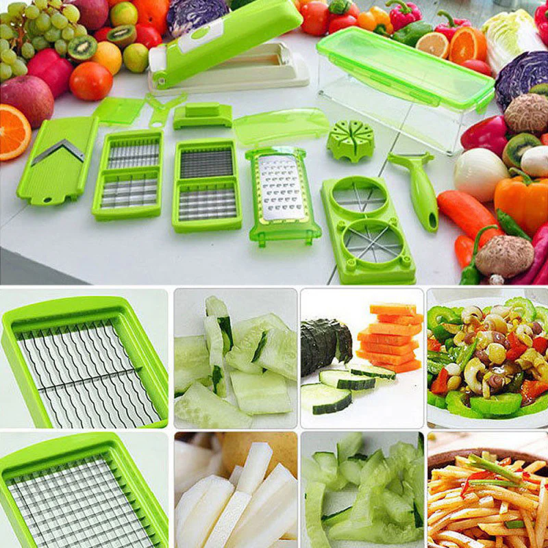 Vegetable Fruit Dicer Slicer Food Processor Cutter 12 Piece Set - Image 4