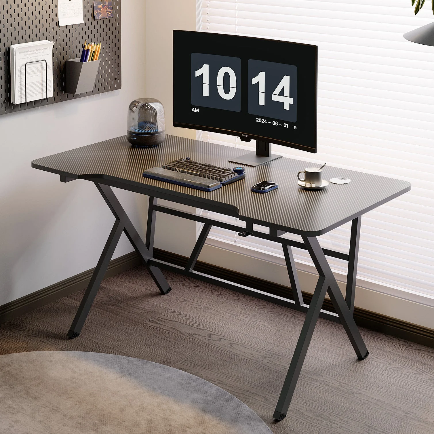 Vertex Modern Multifunctional Ergonomic Computer Desk Black - Image 2