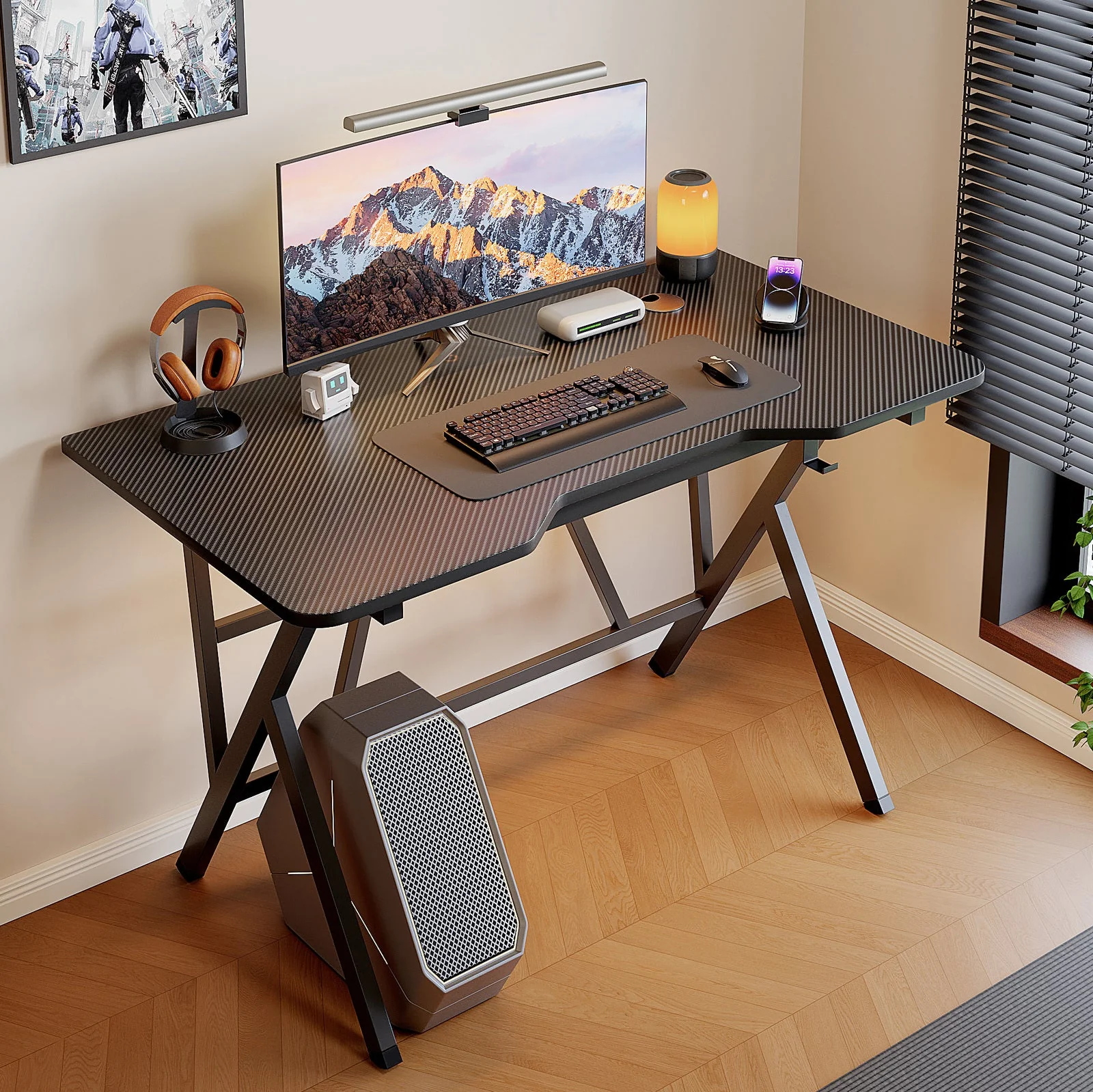 Vertex Modern Multifunctional Ergonomic Computer Desk Black - Image 3
