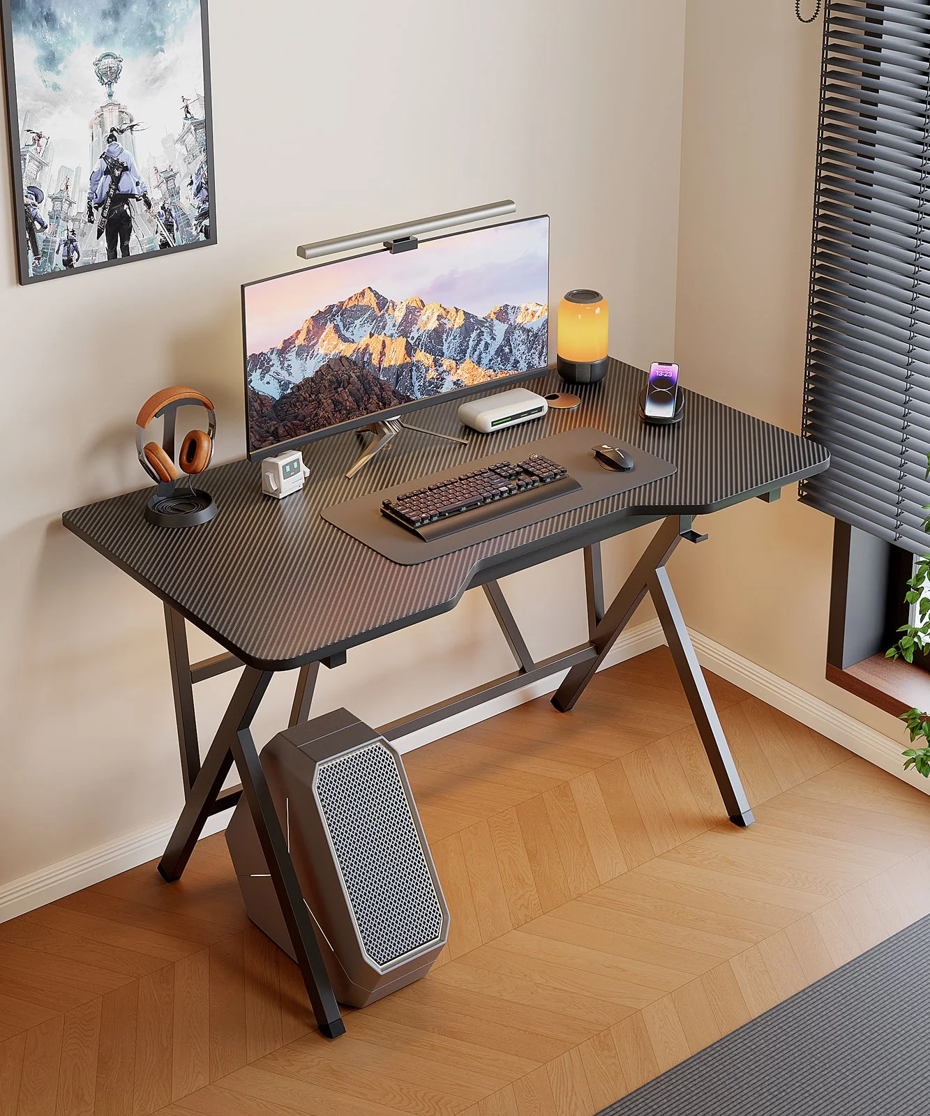 Vertex Modern Multifunctional Ergonomic Computer Desk Black - Image 4