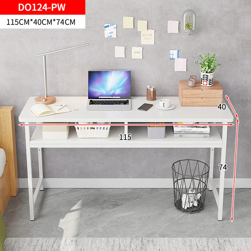 Vista Space-Saver Console Table Wood & Metal Narrow Desk (White) - Image 5