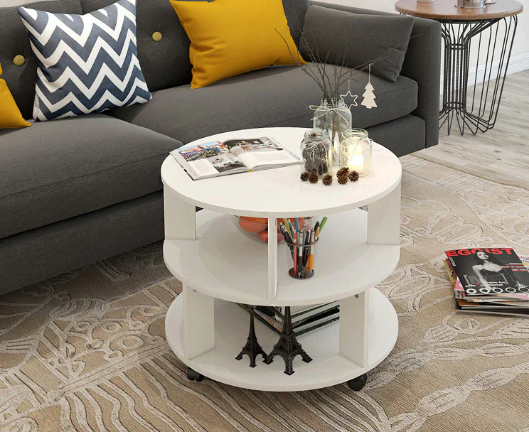 Vogue Round Coffee Table (White) - Image 4