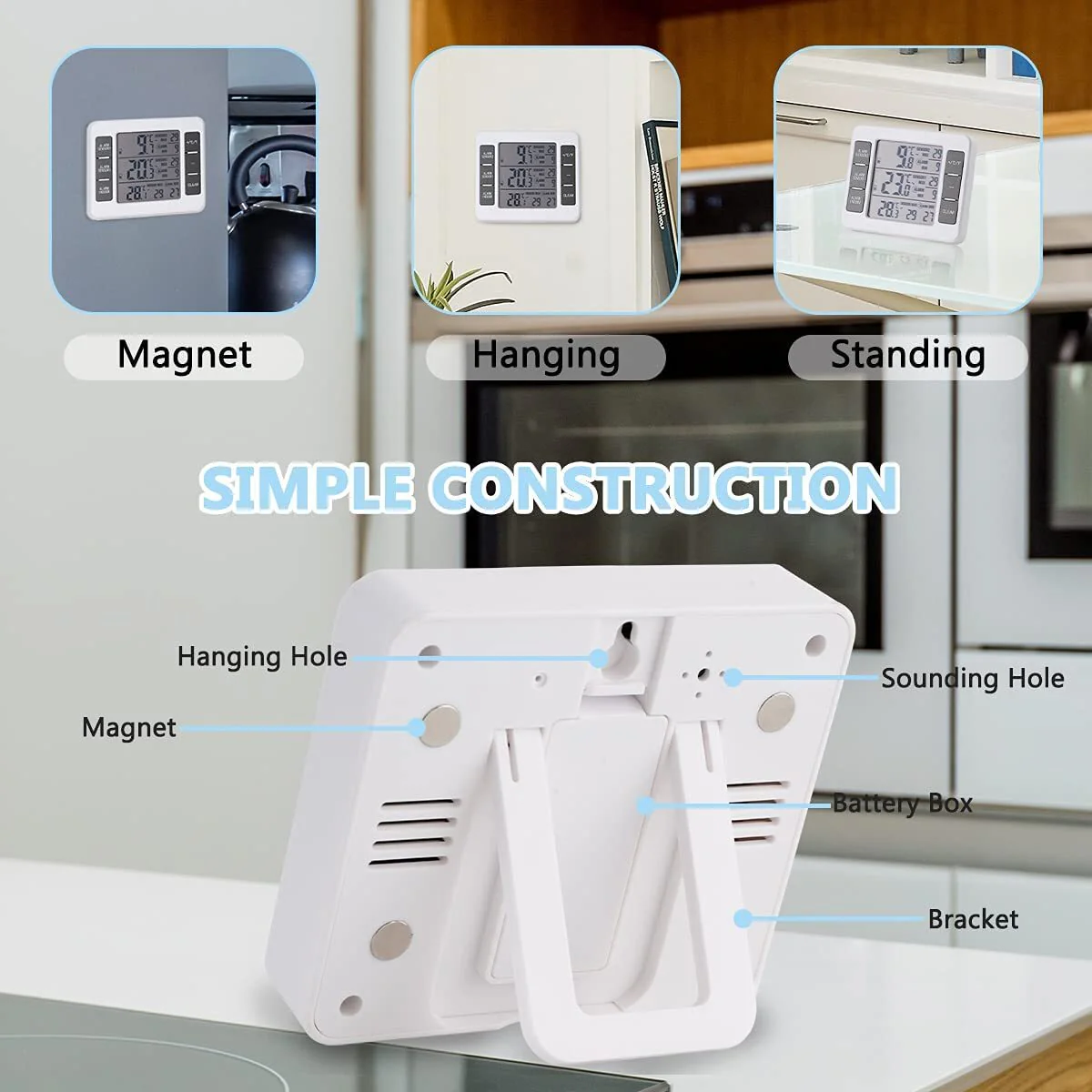 Wireless Digital Refrigerator Freezer Thermometer Remote Dual Sensor Alarm - Image 15