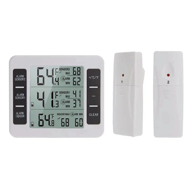 Wireless Digital Refrigerator Freezer Thermometer Remote Dual Sensor Alarm - Image 3