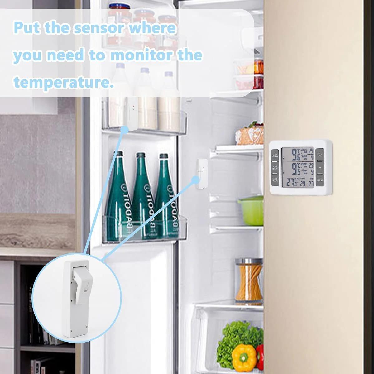 Wireless Digital Refrigerator Freezer Thermometer Remote Sensor Alarm - Image 6