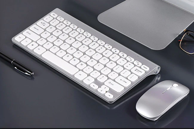 Wireless Keyboard and Mouse Combo Set (Silver) - Image 2