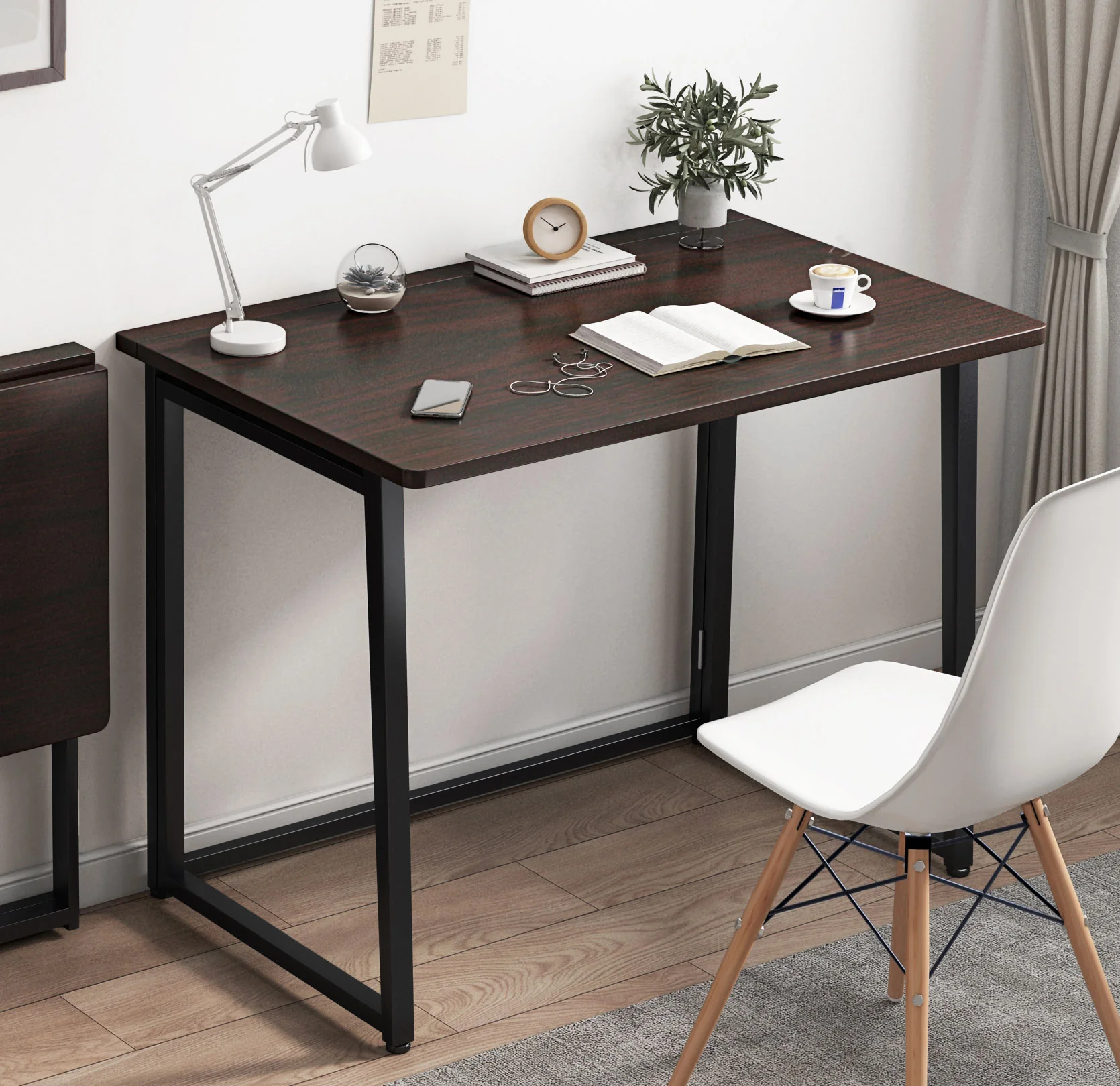 Wizard Folding Table Desk (Black Walnut) - Image 4