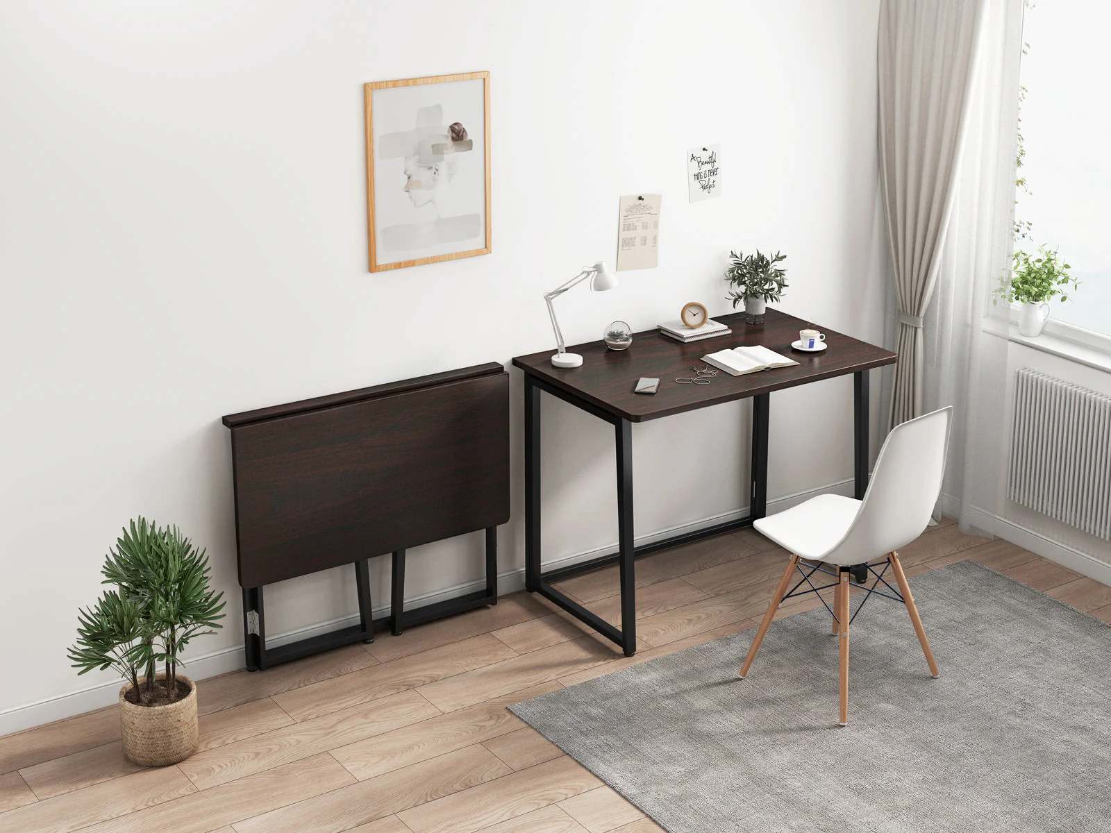 Wizard Folding Table Desk (Black Walnut) - Image 5